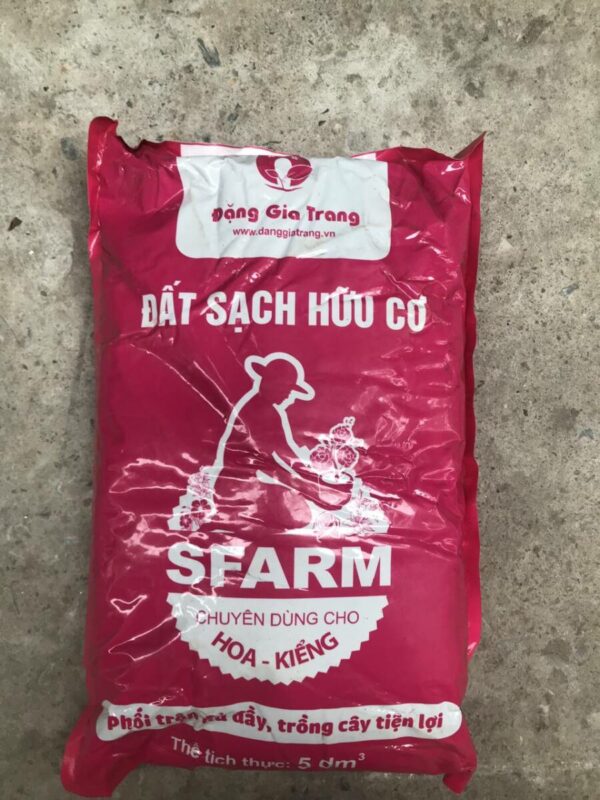 Đất sạch hữu cơ Sfarm Đặng Gia Trang trộn sẵn dùng trồng cây cho hoa, bonsai, cây kiểng túi 5dm (1.7kg) Đất - Sỏi - Xơ dừa 5