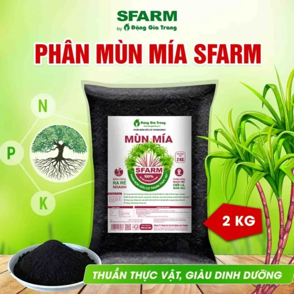 Phân mùn mía SFARM – Cung cấp chất hữu cơ, cải tạo đất chai cứng, giữ ẩm tốt Dụng cụ ươm cây 2