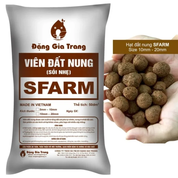Viên đất nung SFARM – Giá thể trồng rau mầm, hoa kiểng Dụng cụ ươm cây 5