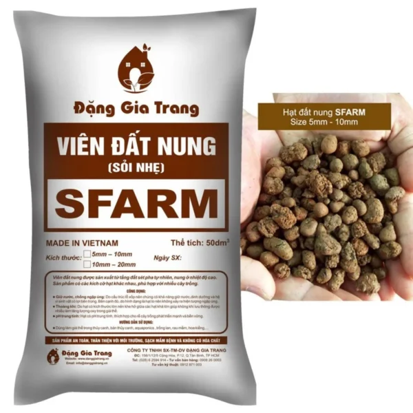 Viên đất nung SFARM – Giá thể trồng rau mầm, hoa kiểng Dụng cụ ươm cây 4